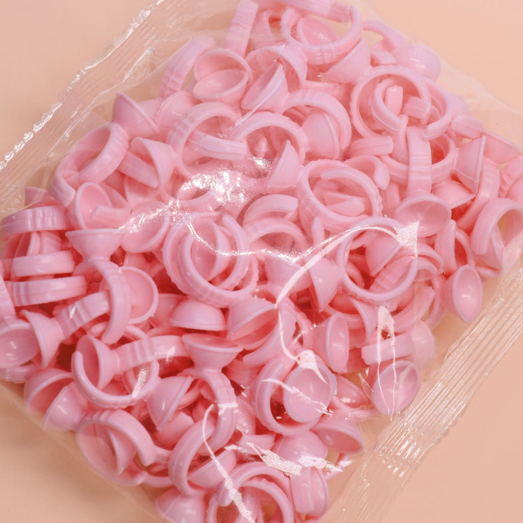 100pcs Disposable Glue Rings